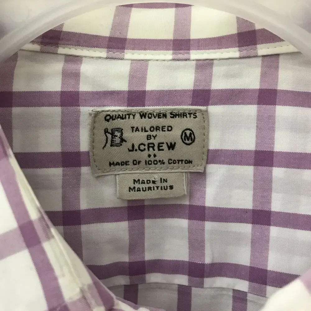 J Crew Windowpane Plaid Purple Button Down Shirt